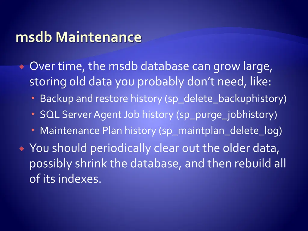 msdb maintenance