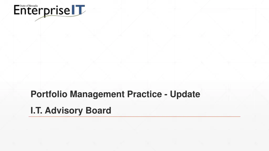 portfolio management practice update