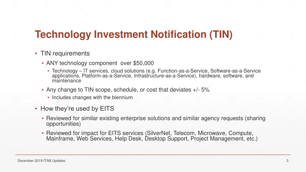 technology investment notification tin 1
