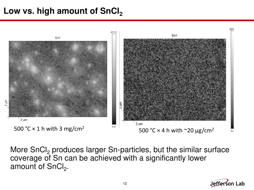 low vs high amount of sncl 2