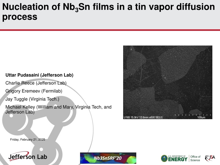 nucleation of nb 3 sn films in a tin vapor