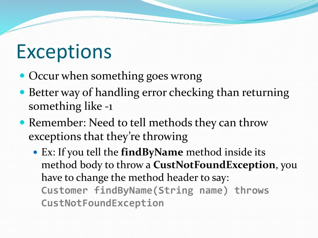 exceptions