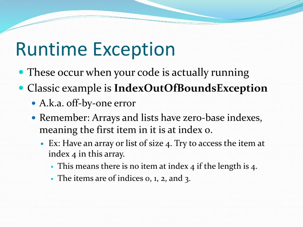 runtime exception