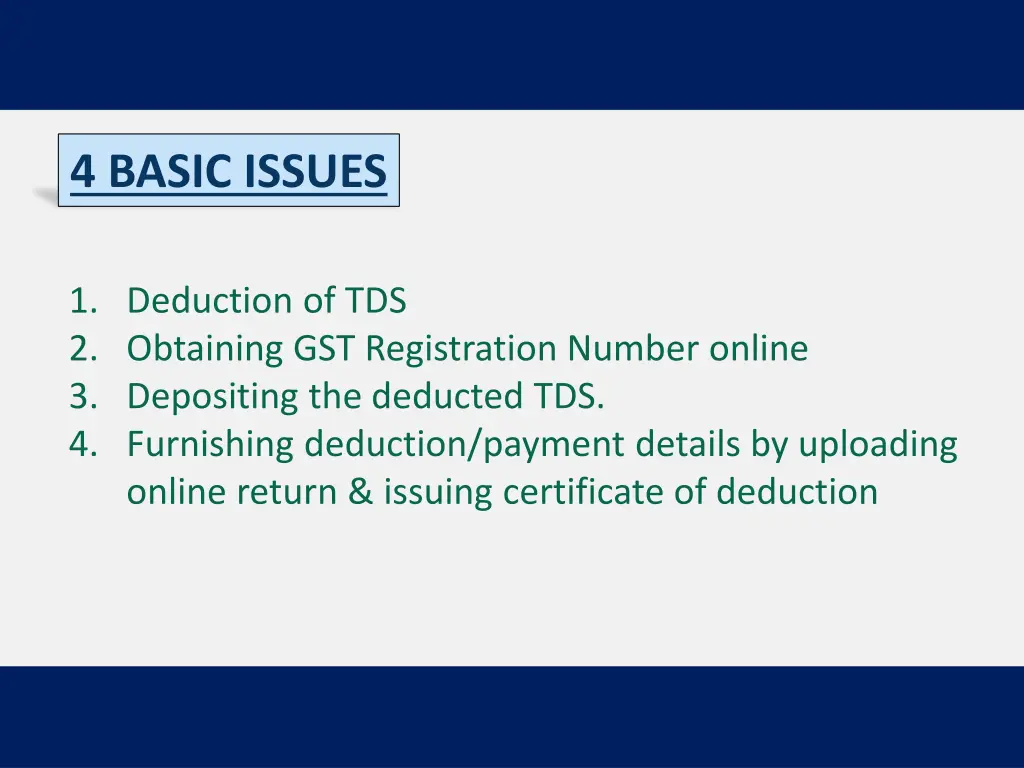 4 basic issues