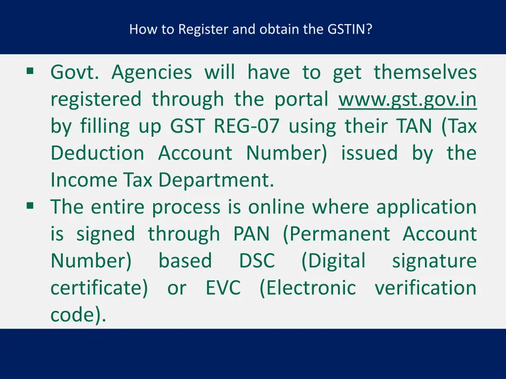 how to register and obtain the gstin