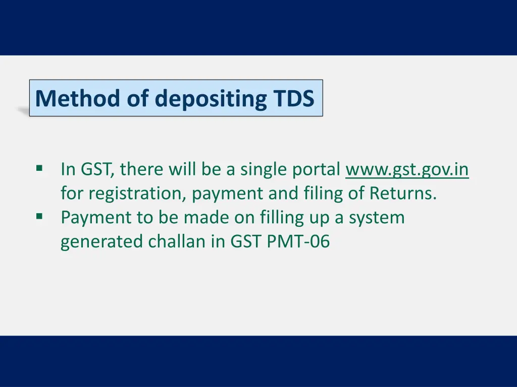 method of depositing tds