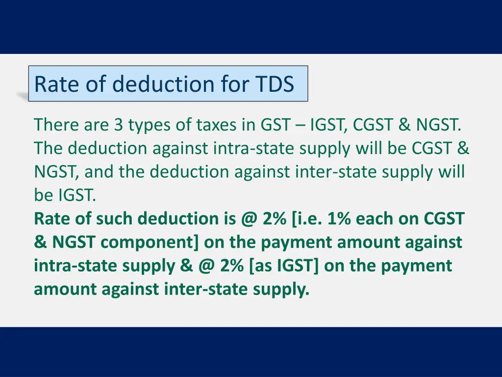 rate of deduction for tds