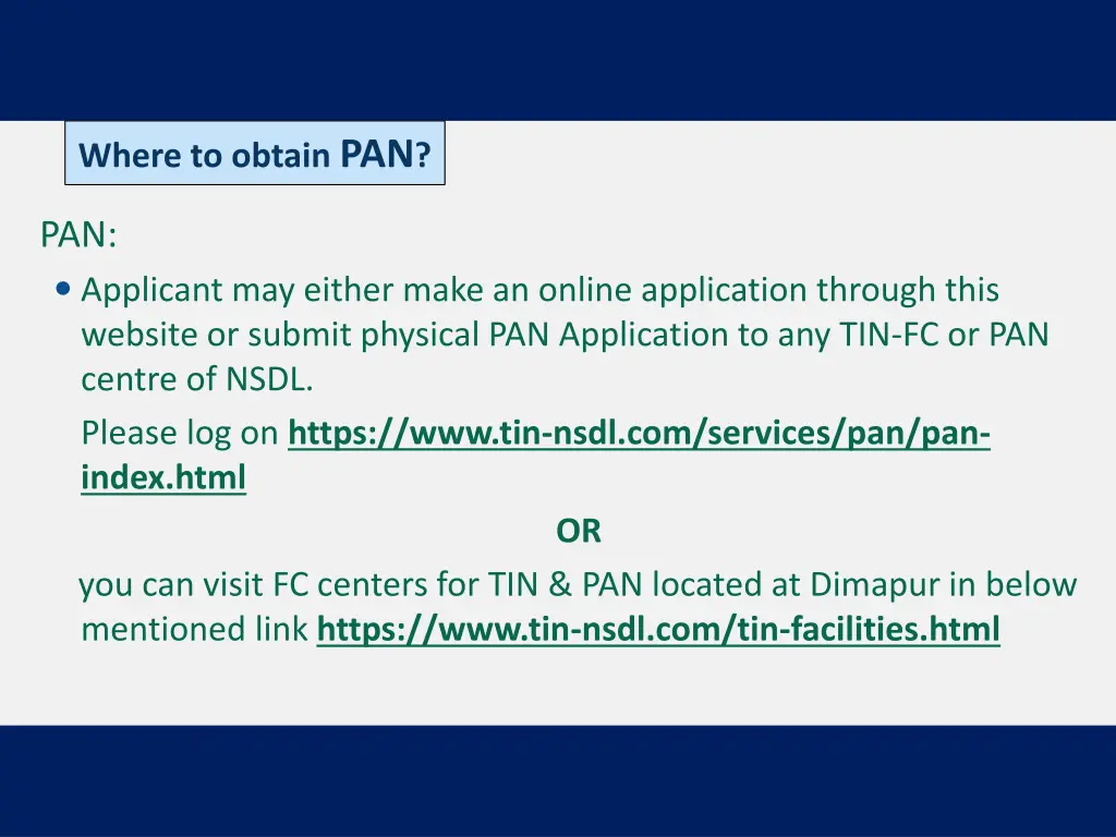 where to obtain pan