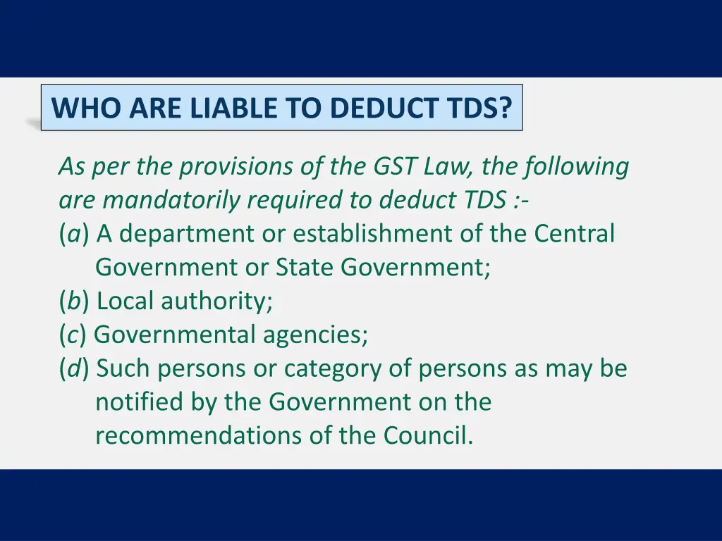 who are liable to deduct tds