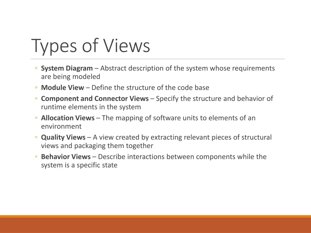 types of views