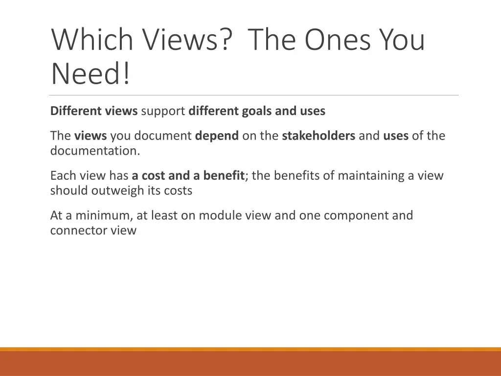 which views the ones you need