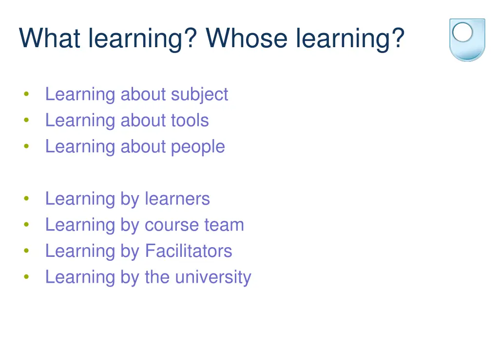 what learning whose learning