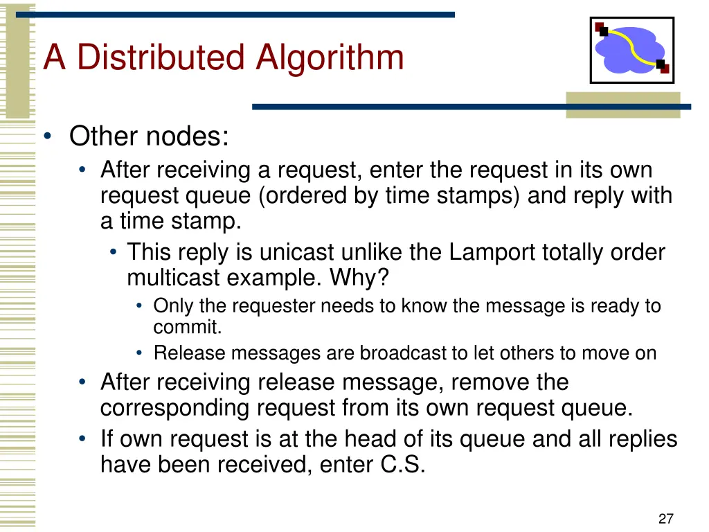 a distributed algorithm