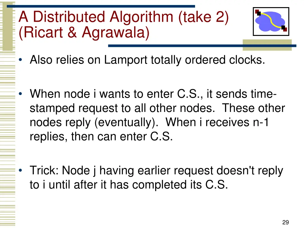 a distributed algorithm take 2 ricart agrawala