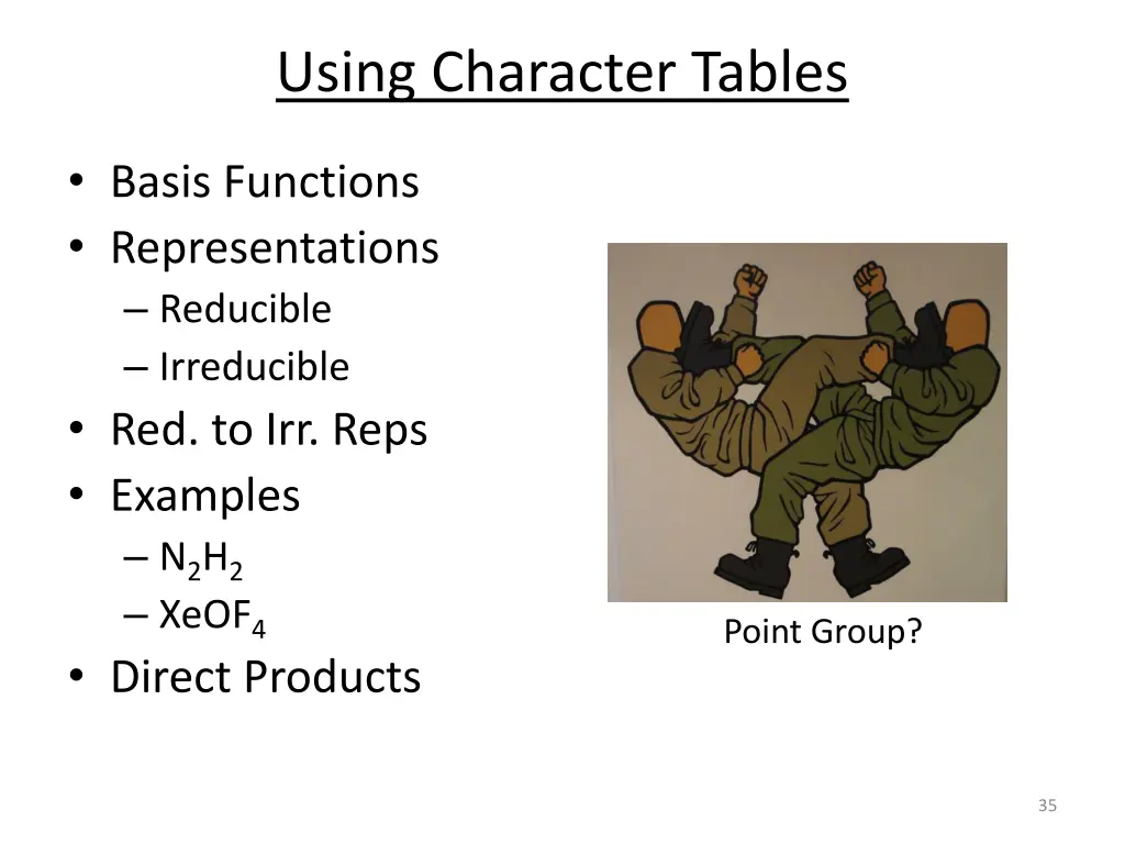 using character tables 2