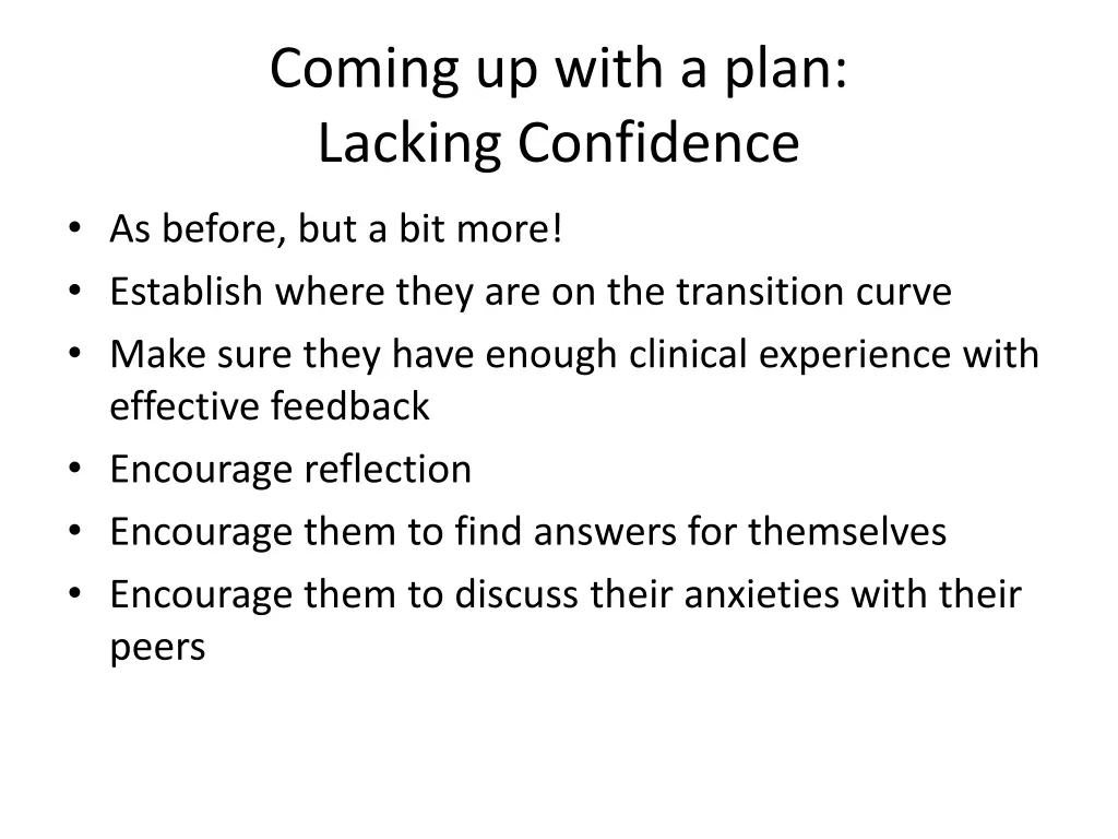 coming up with a plan lacking confidence 1