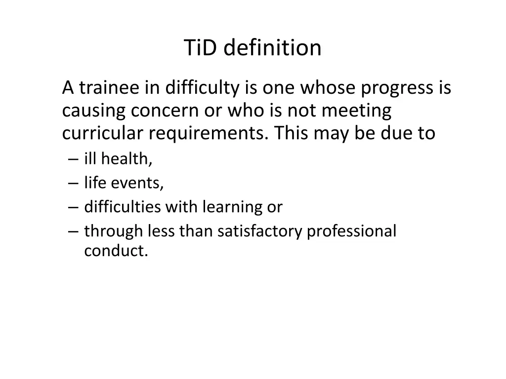 tid definition