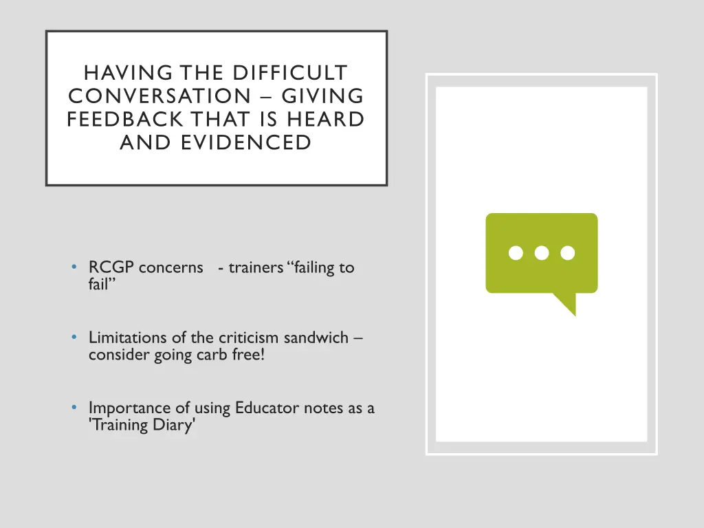 having the difficult conversation giving feedback