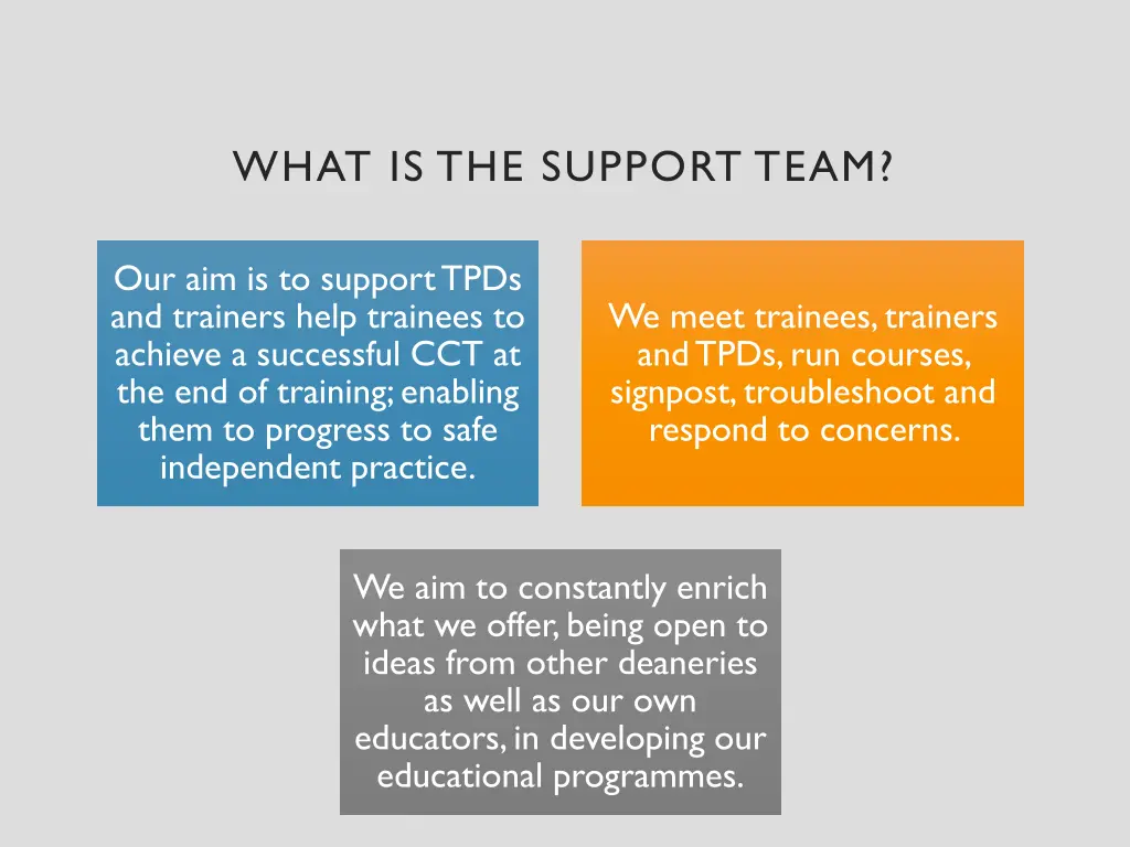 what is the support team