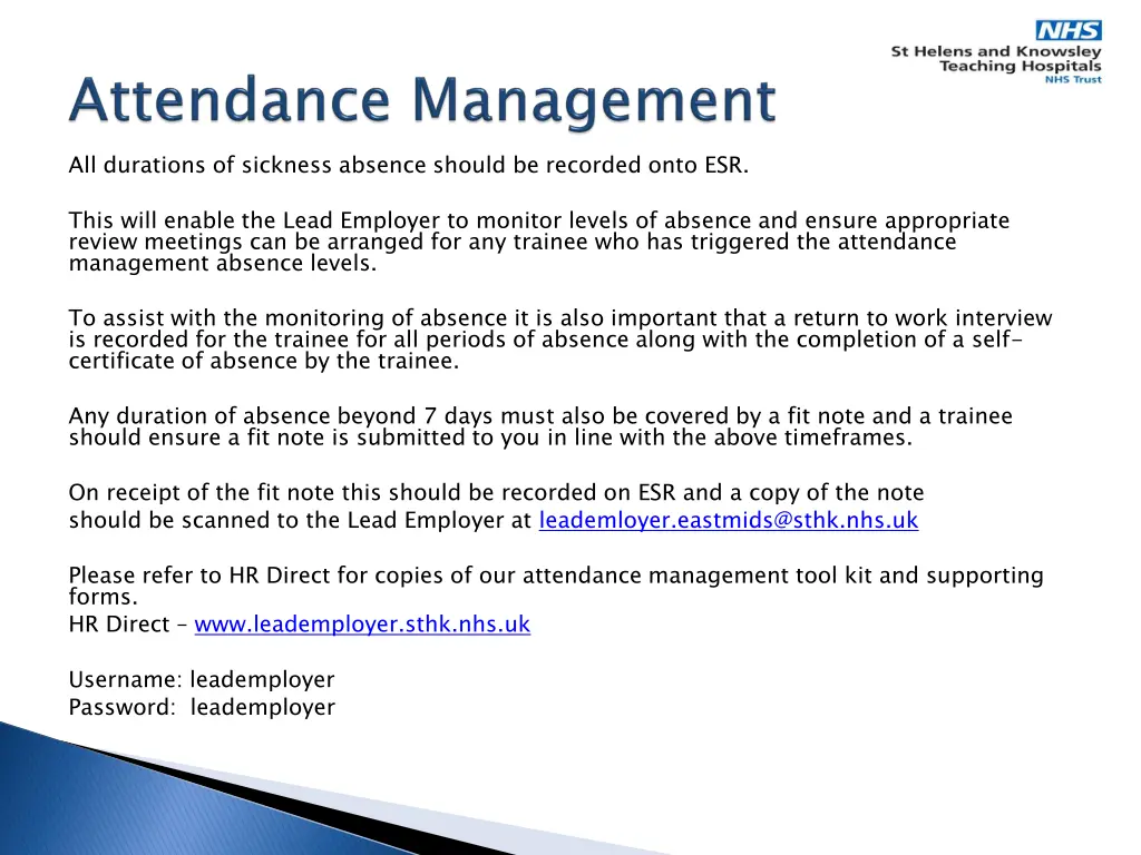 all durations of sickness absence should