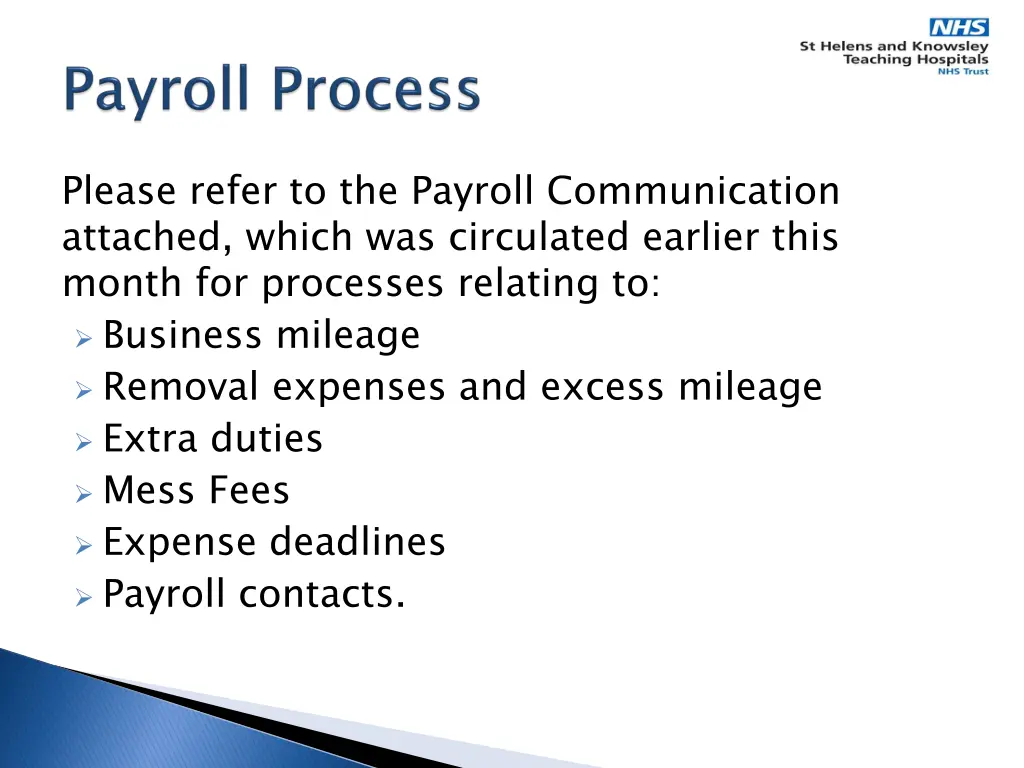 please refer to the payroll communication
