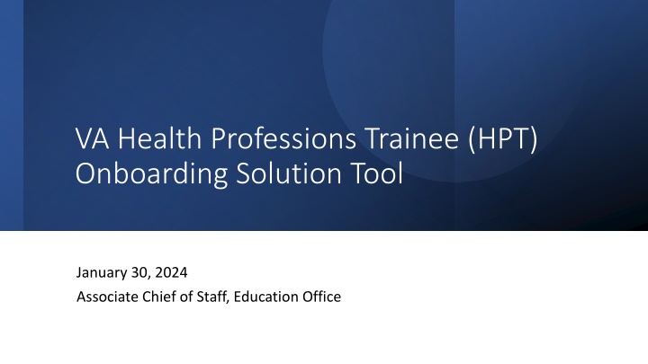 va health professions trainee hpt onboarding