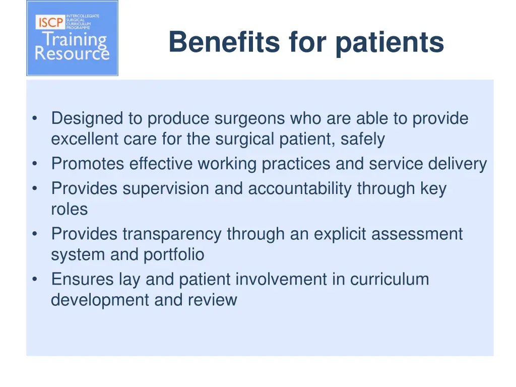 benefits for patients