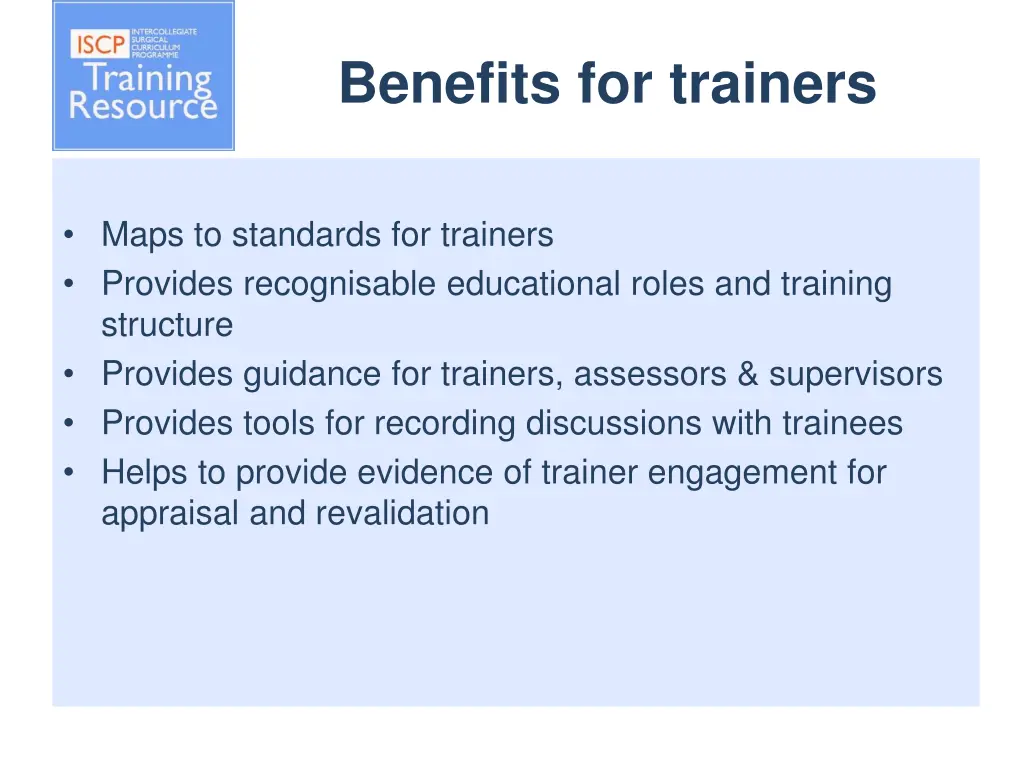 benefits for trainers
