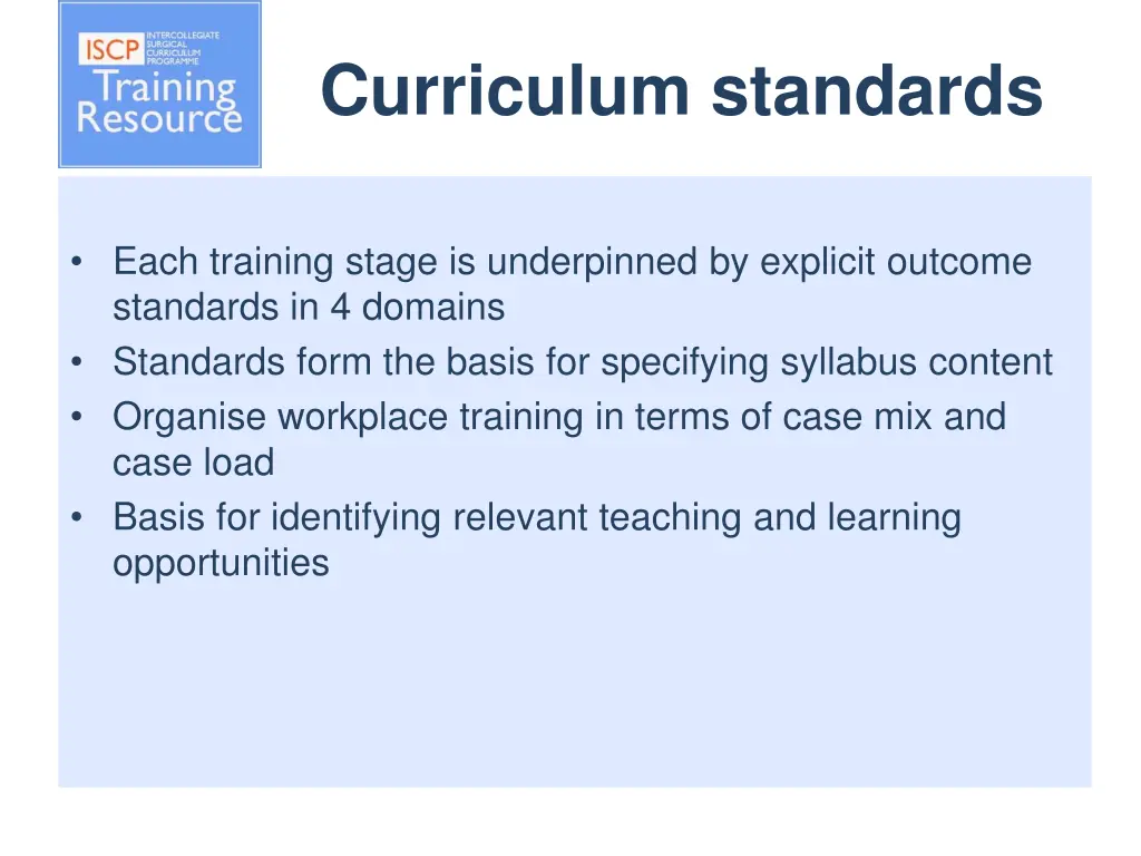 curriculum standards