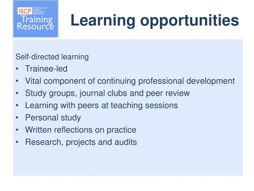 learning opportunities 4