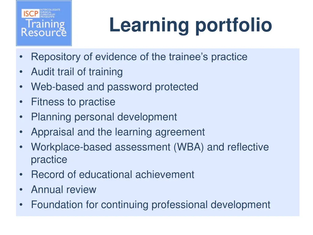 learning portfolio