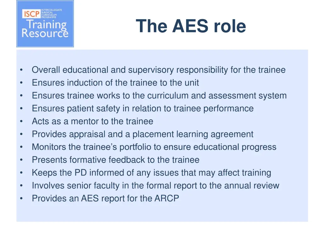 the aes role
