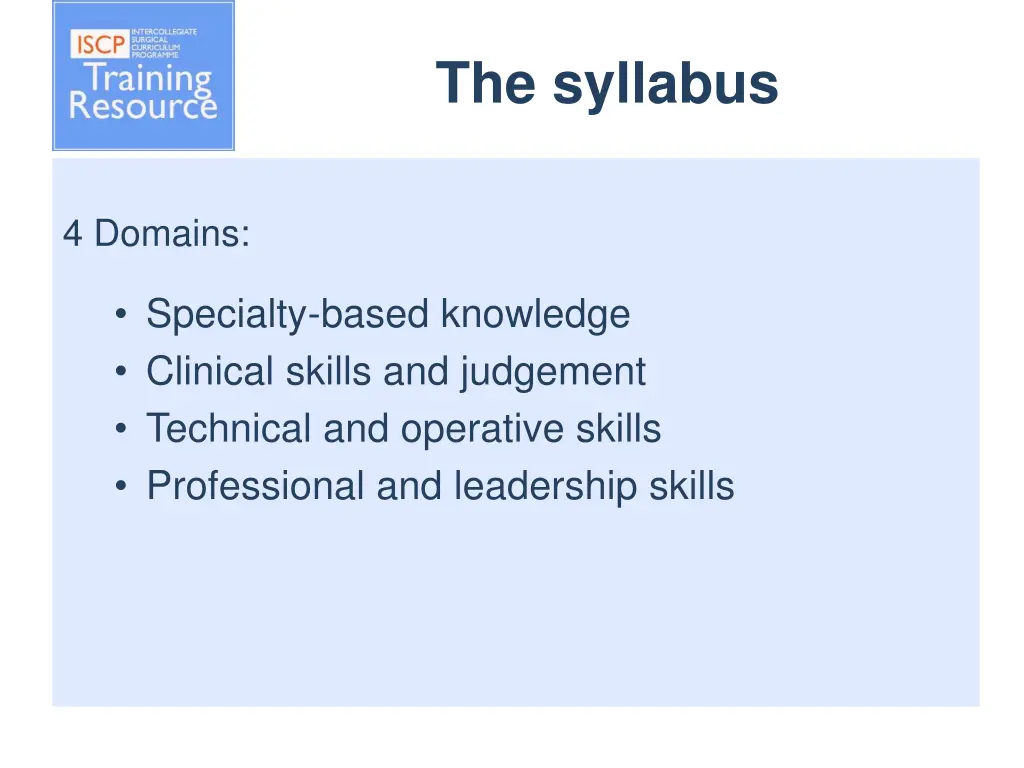the syllabus