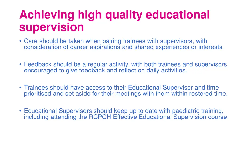 achieving high quality educational supervision
