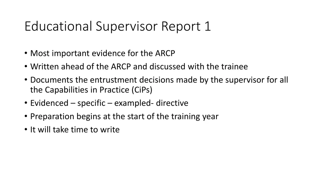 educational supervisor report 1