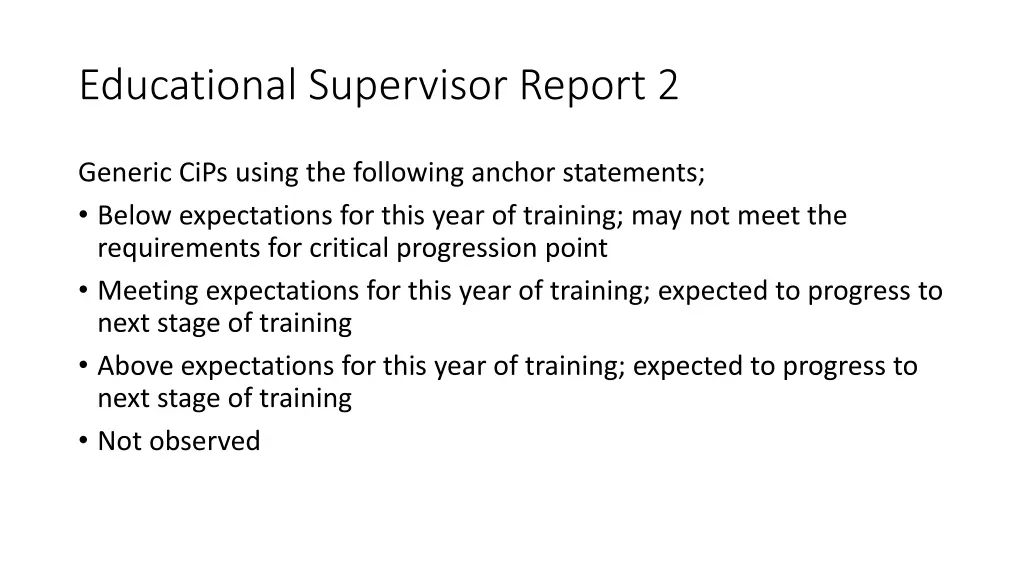 educational supervisor report 2