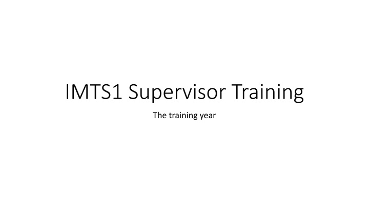 imts1 supervisor training