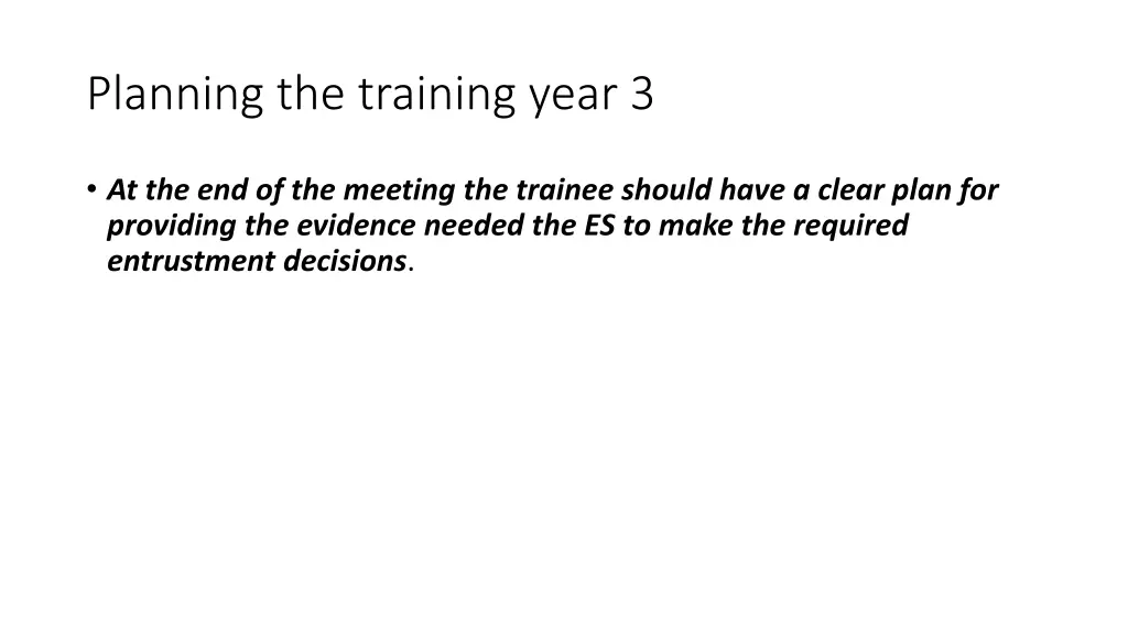 planning the training year 3