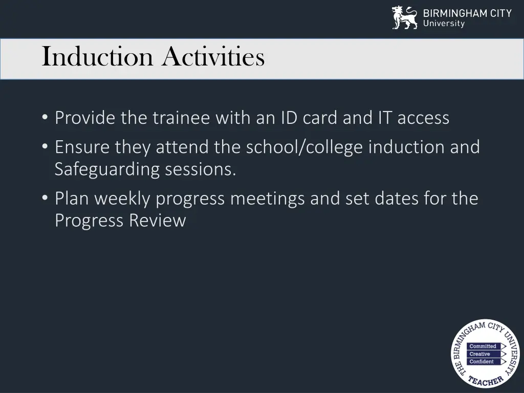 induction activities