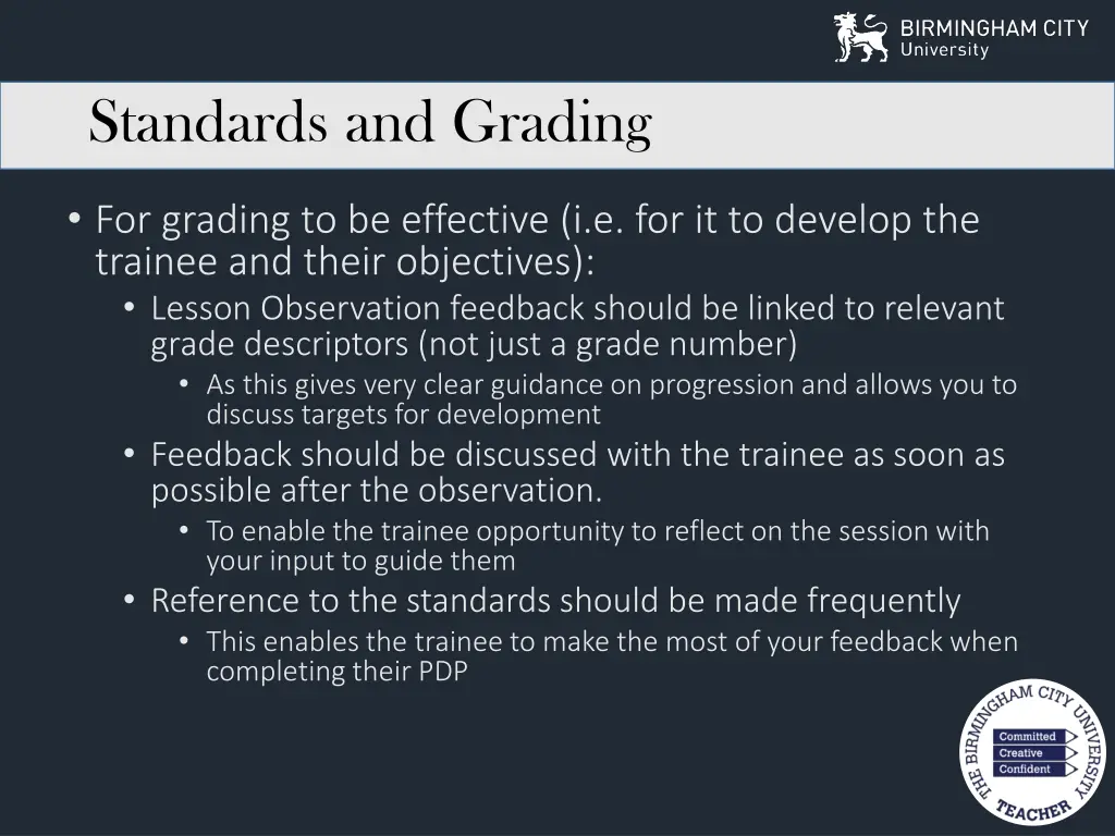 standards and grading
