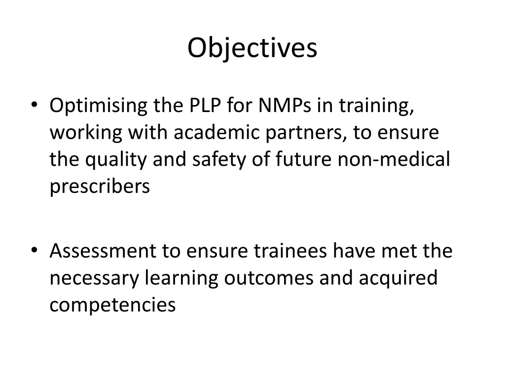 objectives