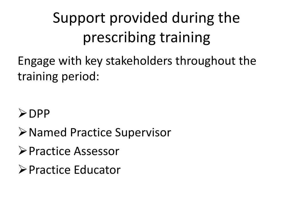support provided during the prescribing training 3