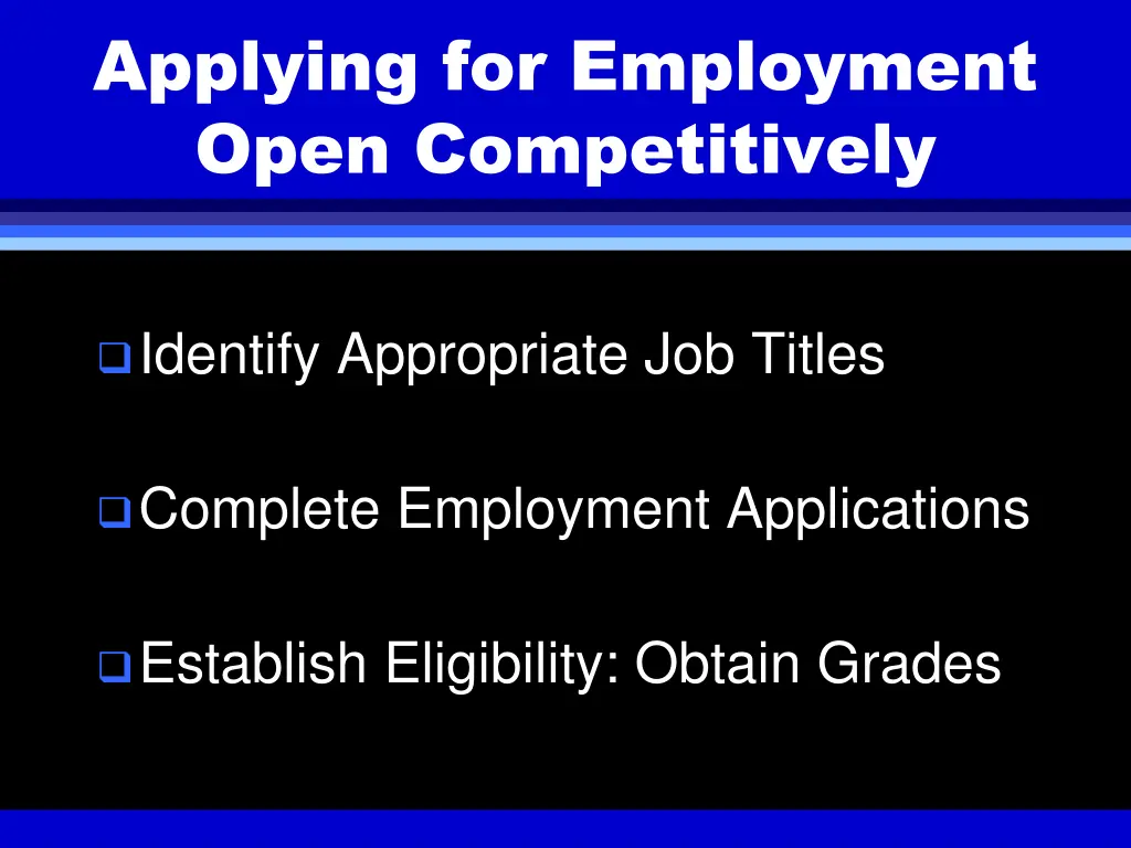 applying for employment open competitively