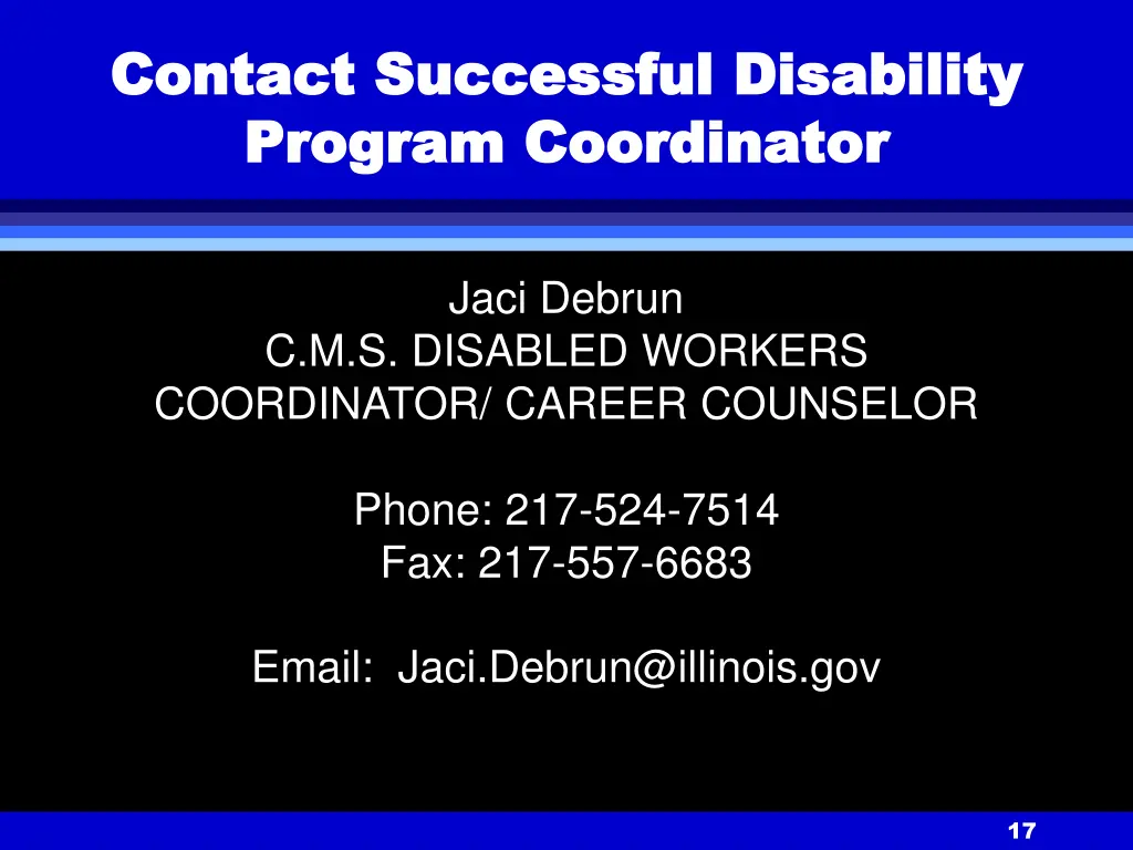 contact successful disability contact successful