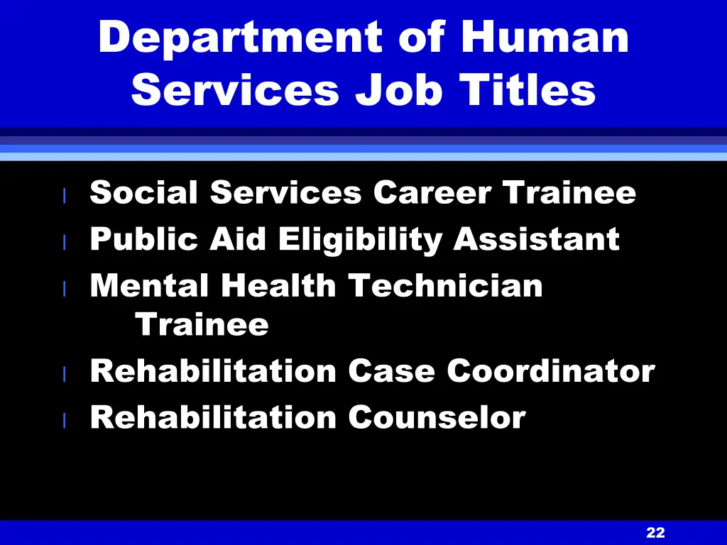 department of human services job titles