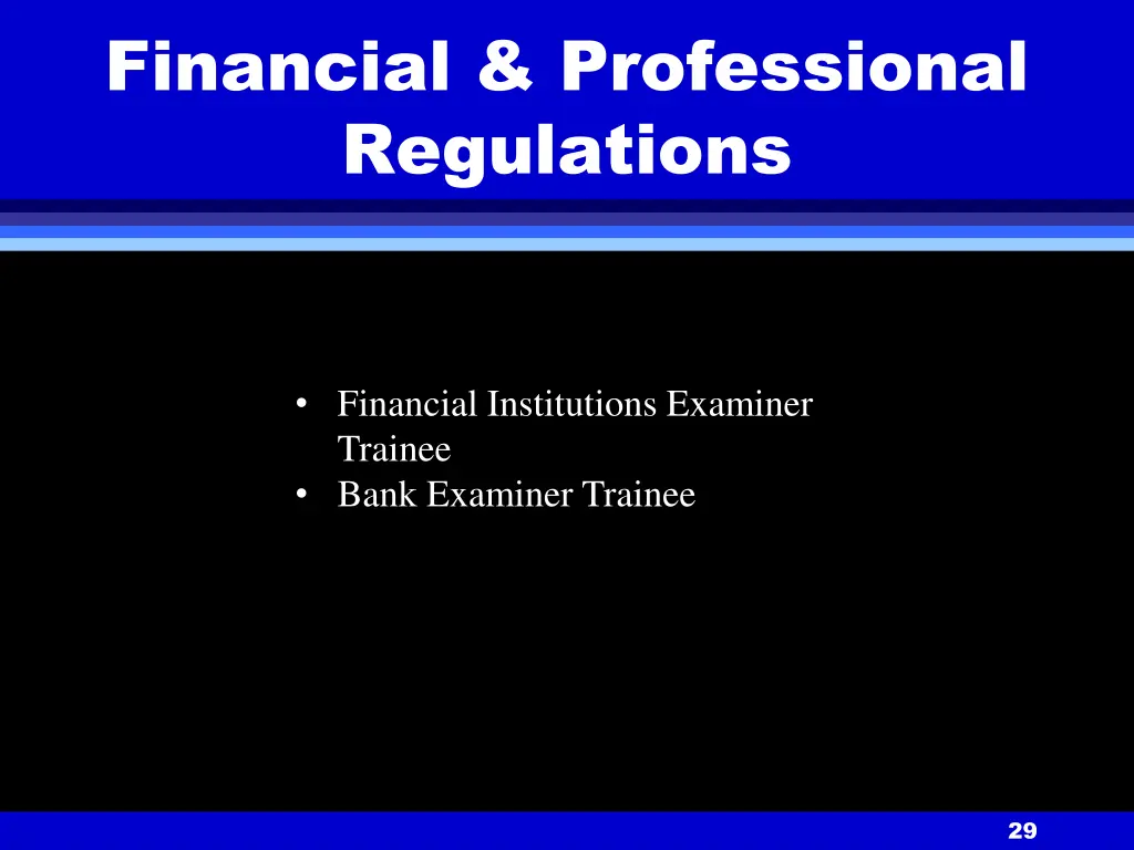 financial professional regulations