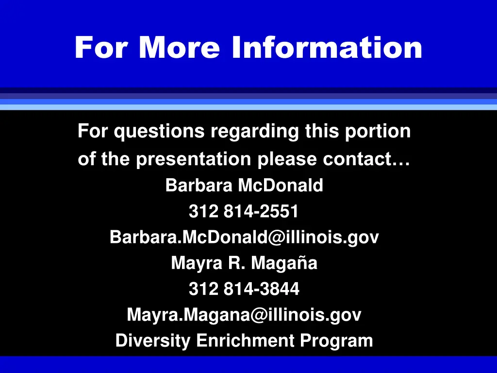 for more information