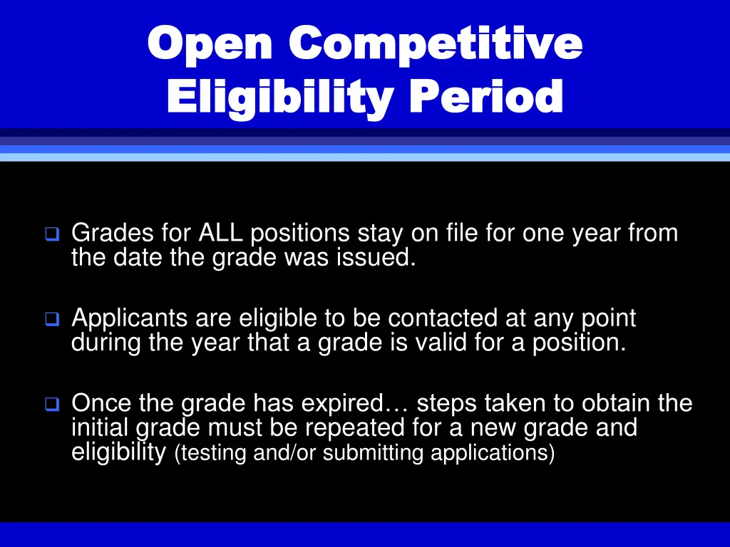open competitive open competitive eligibility