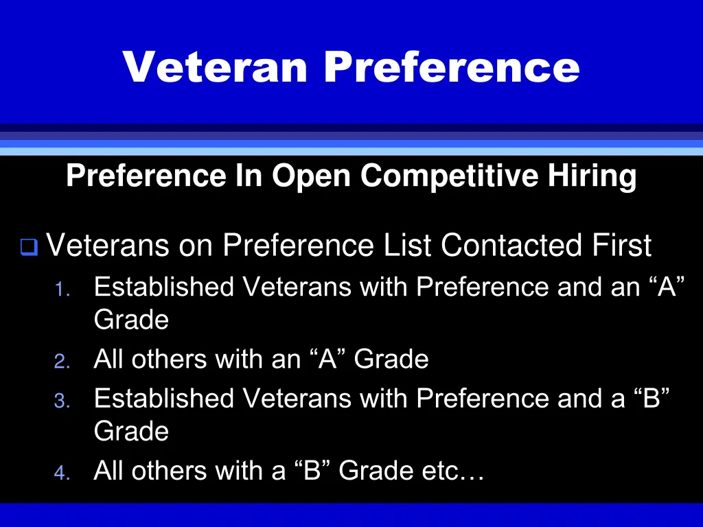 veteran preference