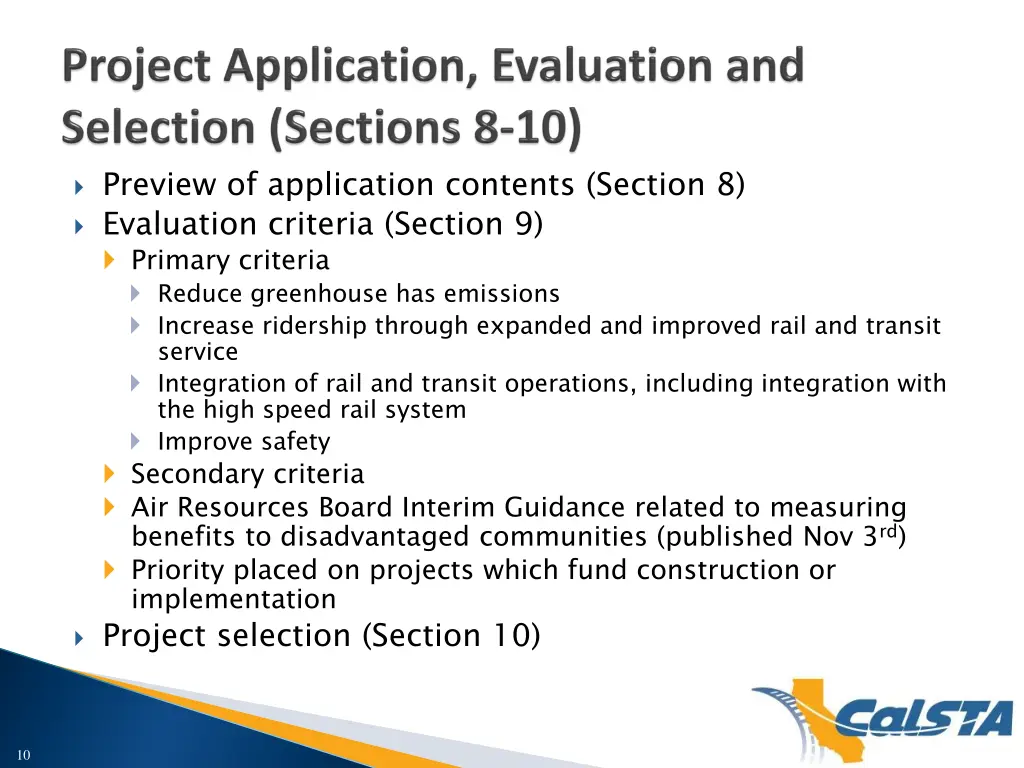 preview of application contents section